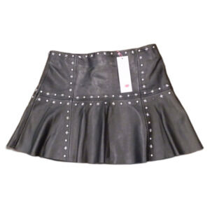 Parker Black Studded Leather Skirt Women's Size 4 NWT READ